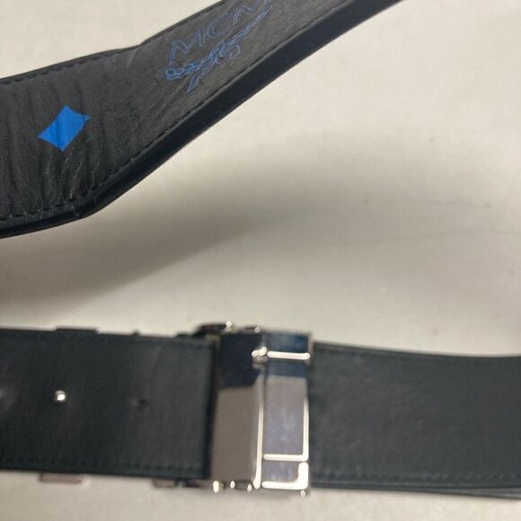 MCM Unisex Reversible Monogram Logo Belt 45” length Black - Picture 4 of 11